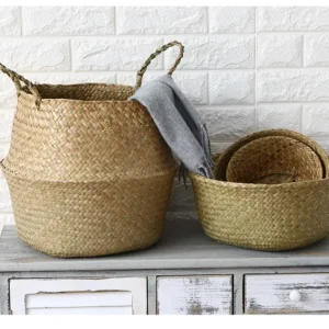 Seagrass Storage Belly Basket Plant Holder