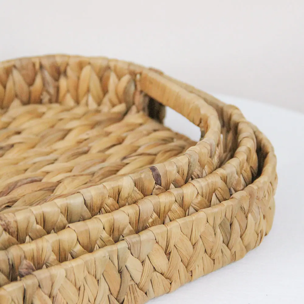 Handwoven Water Hyacinth Trays | Wholesale Natural Woven Trays