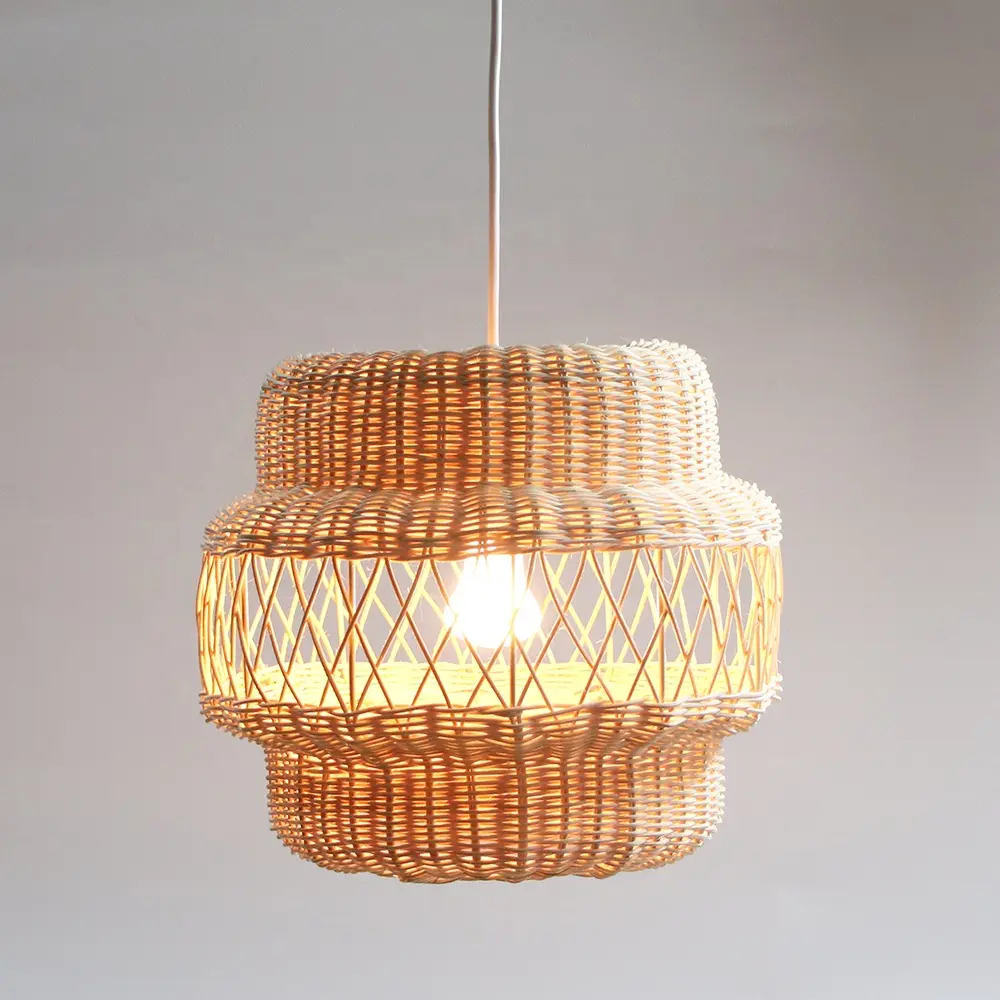 handwoven rattan pendant light