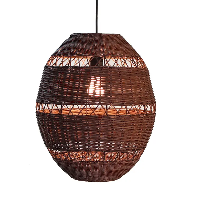 large rattan pendant light